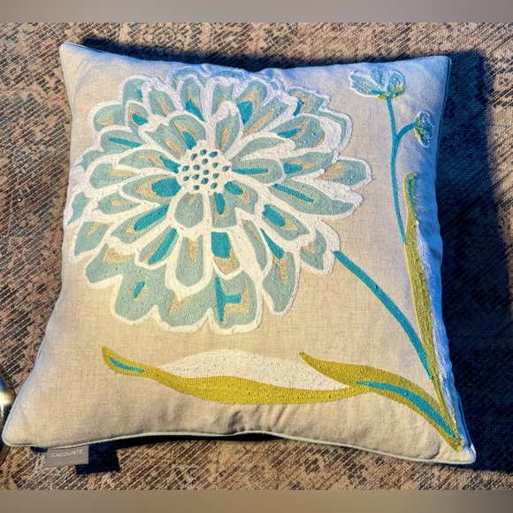 Lacourte Fun Flower Embroidered 20" Square Decorative Pillow, Created for Macy's - Picture 2 of 9